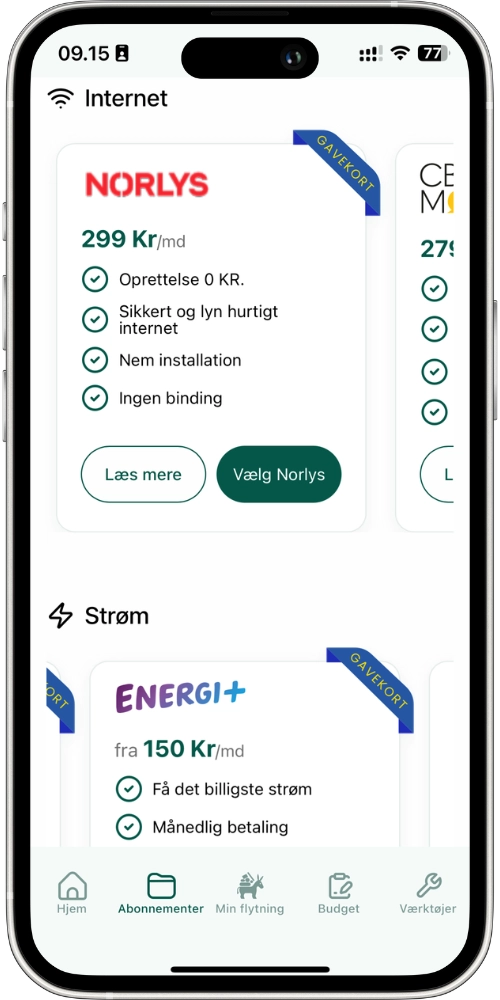 gomule subscriptions screen