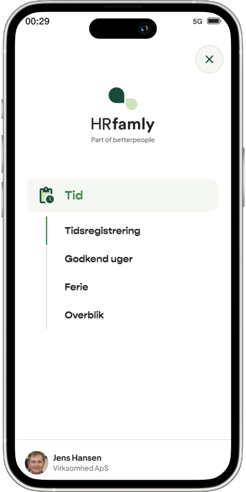 HRfamly app navigation