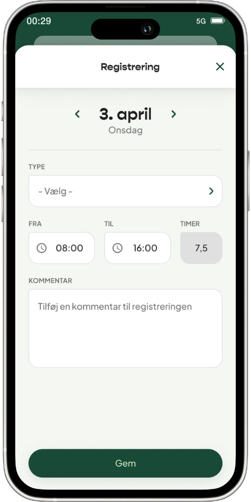 HRfamly app time registration