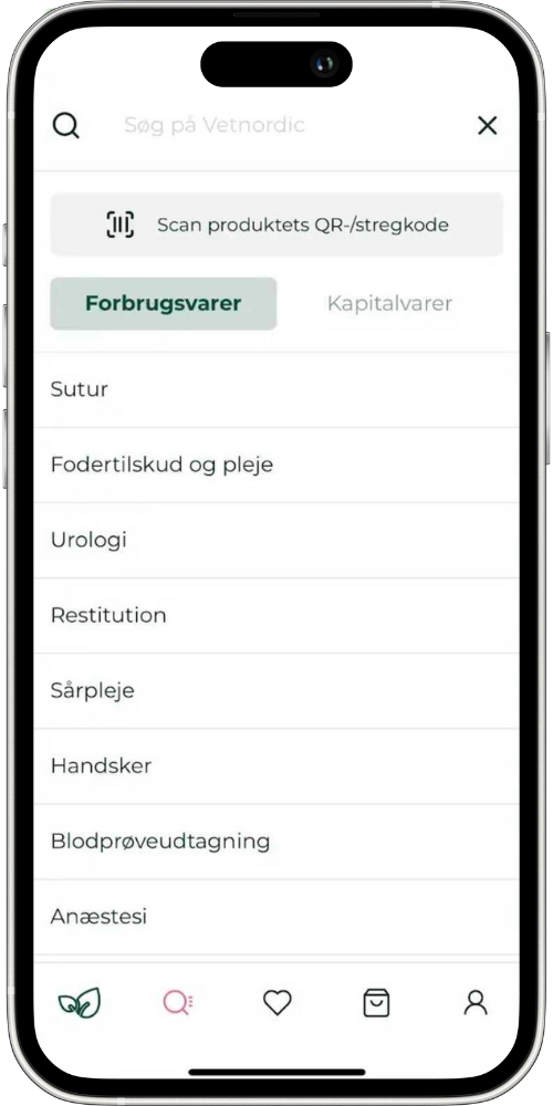 Vetnordic app search