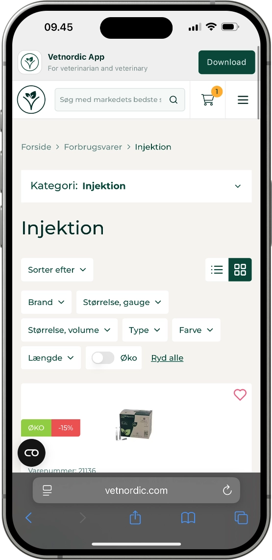 Vetnordic category page on the web