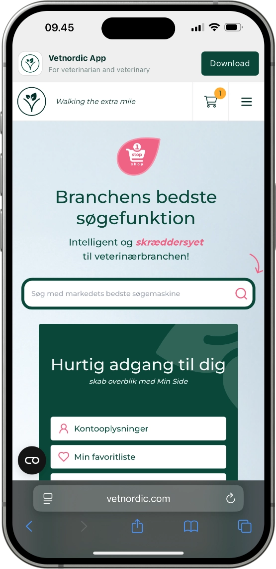 Vetnordic front page on the web