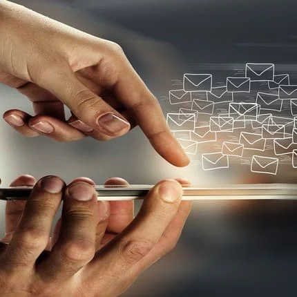A person accessing their data on a device.